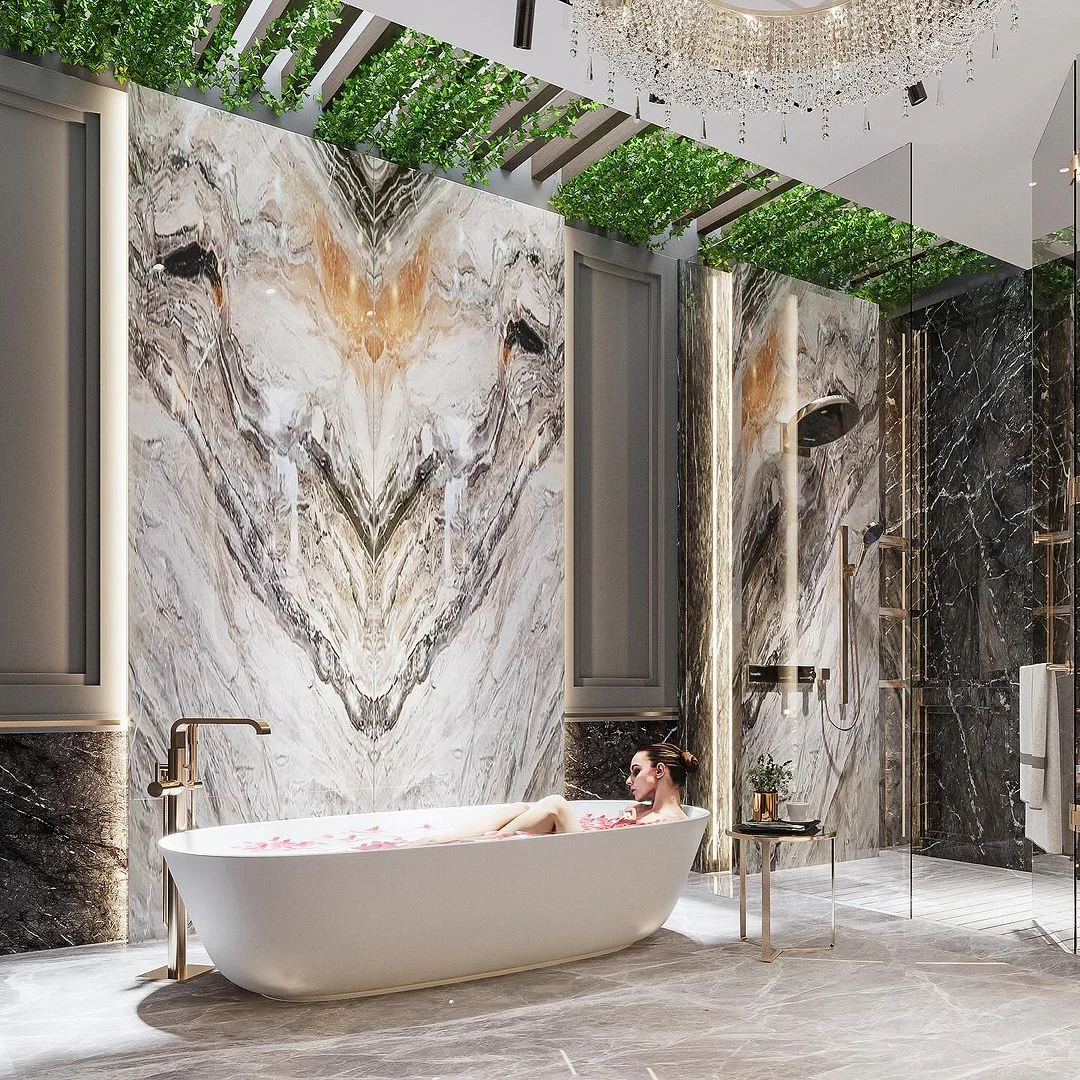Panoramic opulence in Dubai Penthouse Dressing Room Interior Design.