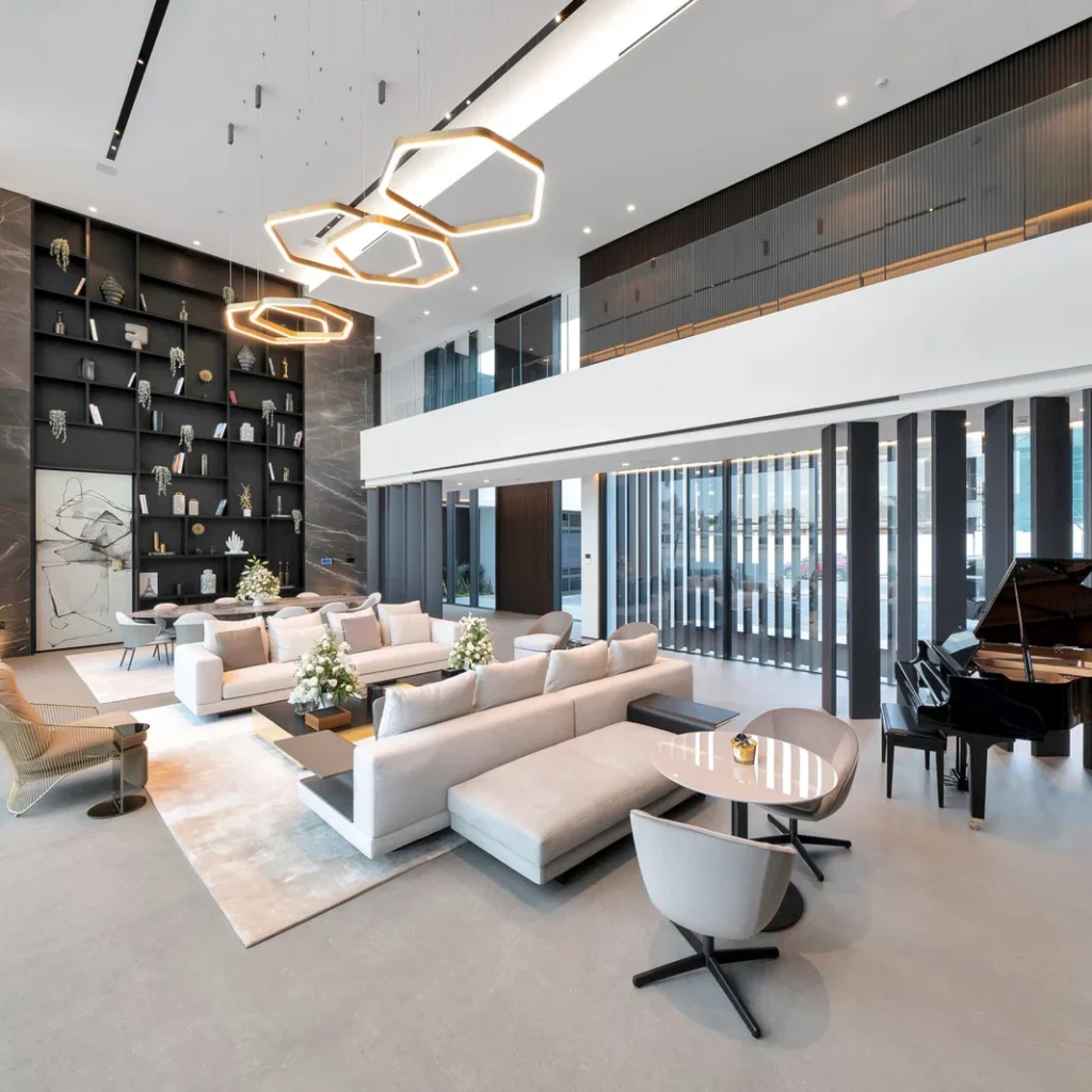 The Hexad Villa interior design project in Jumeirah Islands, Dubai featuring a contemporary residential interior